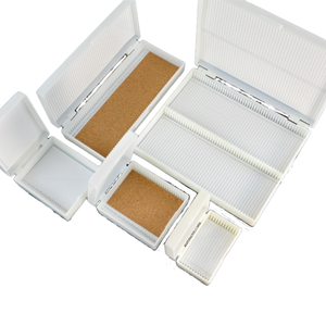 Venta al por mayor Mocroscope Slide Storage Box 10/12/25/50/100Position Plastic Slide Box - Product Image 1