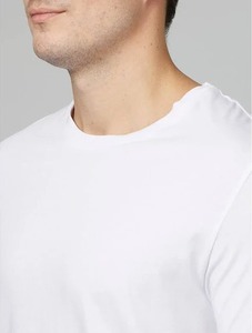 Camiseta de algodón Pima para hombre, Camiseta de algodón Supima orgánico teñido liso, Camiseta corta en blanco para hombre, camiseta ajustada bordada personalizada - Product Image 5