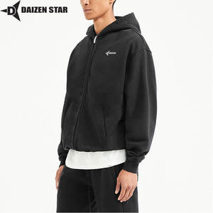 เสื้อฮู้ดซิปผู้ชาย ผ้าฝ้ายฟลีซ 100% ทรงปกติ สีพื้น เป็นมิตรกับสิ่งแวดล้อม ระบายอากาศได้ดี เหมาะสำหรับฤดูหนาว สไตล์ลำลอง บริการ OEM - Product Image 3