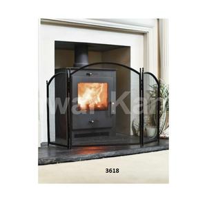 Cubierta protectora de chispa para chimenea decorativa resistente de malla metálica plegable de hierro forjado hecho a mano moderno de 3 paneles - Product Image 6