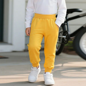 กางเกงวอร์มเด็กเล็กผ้าฟลีซน้ำหนักเบา สีเหลืองเทา ทรงเข้ารูป สไตล์ลำลอง ระบายอากาศได้ดี เป็นมิตรกับสิ่งแวดล้อม ความยาวระดับเข่า ลดราคาพิเศษ - Product Image 5