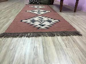 Alfombra Tejida a Mano con Patrón Geométrico de Yute para Pasillo, Alfombra Kilim Natural Lavable para Todas las Estaciones, Estilo Bohemio - Product Image 4