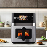 Friteuse à air domestique en acier inoxydable friteuse électrique visuelle multifonctionnelle intelligente de grande capacité