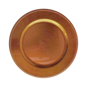 Nouvelle vente en gros d'usine, prix de gros, ensembles de vaisselle pour mariage, événement, fête, dîner, couleur personnalisée, 13 pouces, 33 cm, assiette en fer doré peinte à la main - Product Image 2