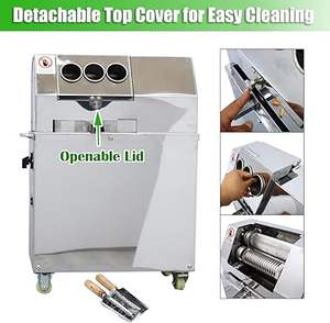 Máquina de Jugo de Caña de Azúcar Eléctrica Comercial Personalizable, Totalmente Automática, Control por Botones, 750W, 220V, Acero Inoxidable, Capacidad de 1.5L - Product Image 4