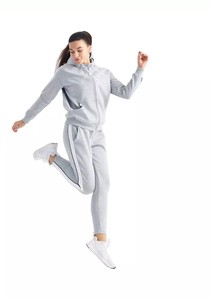 Haute qualité 100% coton Tech polaire femmes survêtement plaine surdimensionné deux pièces survêtement pour dames au pakistan - Product Image 2