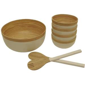 Ensaladeras de bambú hiladas altamente recomendadas con servidores para artículos de cocina Ventas al por mayor de alta calidad hechas en Vietnam - Product Image 1