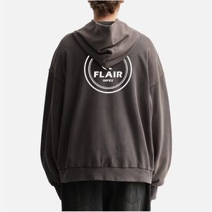 Sweat à capuche surdimensionné et court pour homme, broderie usée personnalisée OEM, poids lourd - Product Image 2