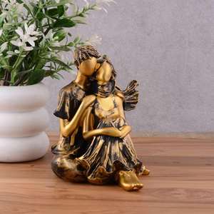 Sculpture moderne en métal poli, couple d'anges dansants abstraits, idéal pour la décoration de la maison ou du bureau, vente chaude - Product Image 6