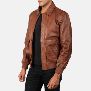 Chaqueta de Cuero para Hombre de Primera Calidad, Piel de Cordero Auténtica, Estilo Clásico Vintage, Chaquetas de Cuero para Hombre, Chaqueta de Cuero Marrón para Hombre - Product Image 3