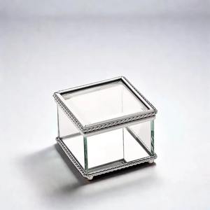 Elegant Mini Glass Jewellery Box Stylish Storage <b>Organizer</b> <b>for</b> Rings Earrings Necklaces Bracelets and Home Decor Display - Product Image 2