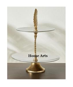 Support à gâteaux en acier inoxydable à 2 niveaux Support à gâteaux de qualité exclusive de forme ronde Snacks Fruits au prix le plus bas - Product Image 2