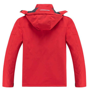 Chaqueta de esquí respetuosa con el medio ambiente, impermeable, transpirable, para exteriores, con cremallera y logotipo personalizado para hombre, venta al por mayor, snowboard, capucha roja, deporte, Invierno Plus - Product Image 2