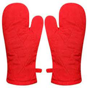 Mitaines de couleur unie 100% coton tablier de cuisine complet ensemble de gants de four - Product Image 3