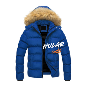 Manteaux rembourrés à capuche en fourrure faits à la main pour hommes Veste bouffante pour l'extérieur chaude pour l'hiver Vestes en nylon pour hommes - Product Image 1