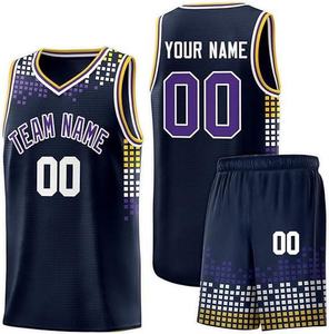 Uniforme de basket-ball de conception sur mesure de haute qualité hommes maillot de basket-ball de sublimation complète avec ensemble uniforme de short - Product Image 3