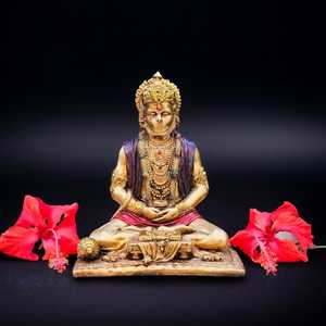 Resina hecha a mano Hanuman Ji estatua elegante escultura ilustraciones - Product Image 1