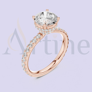 Bague de fiançailles de conception de couronne 10K bijoux de mariée uniques - Product Image 1