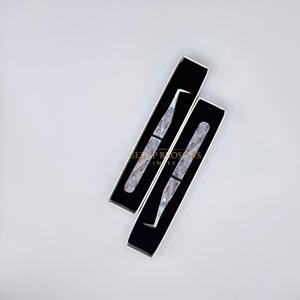 Puntas de acero inoxidable plateadas para extensión de pestañas, con revestimiento de papel de 10 mm, antiaestáticas, antimagnéticas, de 90 grados, para volumen y aislamiento. - Product Image 2