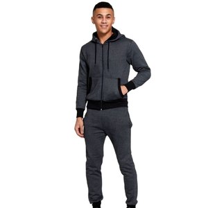 Nouveau style de survêtements pour hommes personnalisé décontracté côtelé bas fermeture éclair à capuche et pantalons hommes vêtements de sport et d'entraînement ensemble de jogging de sport - Product Image 4