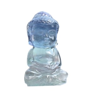Wholesale Natural Clean Quartz Fluorite Baby <b>Buddha</b> Carving DIY Character <b>Ornaments</b> Halloween Crystal Crafts for Gifts - Product Image 5