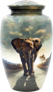 Urna de cremación de elefante con bolsas de terciopelo y grabado personalizado (Grande) - Product Image 2