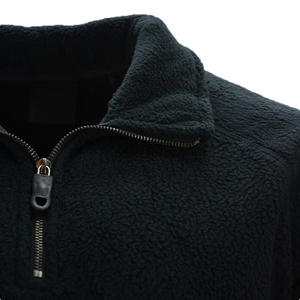 Sweat-shirt en polaire athlétique à manches longues et demi-fermeture éclair pour hommes pull-over chaud avec logo personnalisé Streetwear vente en gros de sweats à capuche - Product Image 5