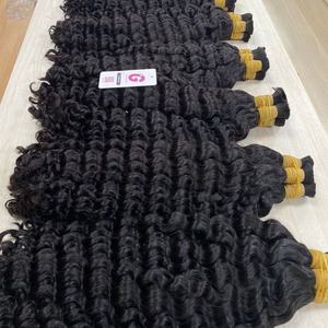 100% Vierge Remy Extension de Cheveux Humains Ondulés Profondes En Vrac Trame Teints Cheveux Indiens Meilleure Qualité - Product Image 5