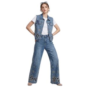 Conjuntos de Ropa Casual de Verano para Mujer, Top Corto Suelto de Lona por Encima de la Rodilla, Sin Cuello, Color Sólido, Conjuntos de Mezclilla para Mujer - Product Image 2