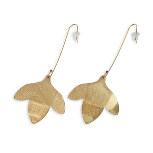 CUCOCUCA YXQ E183 comodi orecchini pendenti alla moda a forma di foglia minimalista in acciaio inossidabile color oro, adatti per lo stile quotidiano - Product Image 2