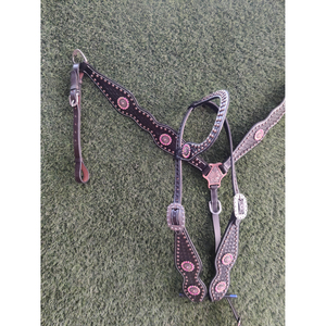 西式马术马头罩安全钻头紧固皮革大头钉，带定制标志<span class=keywords><strong>2</strong></span>耳设计户外骑行运动 - Product Image 5