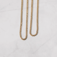 Cadena Cubana Micro de 3mm, Oro Amarillo Sólido de 18k, Collar de Eslabones, Joyería Fina de Moda, Venta al por Mayor, Personalizado, Unisex, Hip Hop, Moissanita