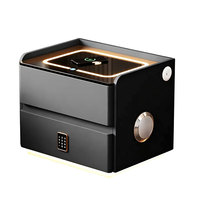 Table de chevet intelligente OEM 40 cm noire avec charge sans fil, lumière LED, multifonctionnelle, minimaliste, mobilier haut de gamme