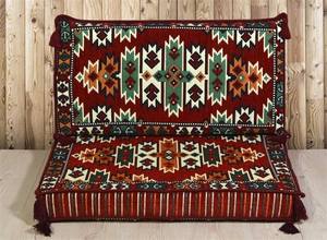 Sièges de sol arabes Canapé de sol arabe Sol de siège arabe | 90x70x10cm 3 pièces 1 Set - Product Image 3