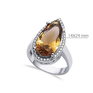 แหวนพลอยซัลทาไนต์รูปหยดน้ำตาสุดหรูอัญมณีเปลี่ยนสีขนาดใหญ่ชุบโรเดียมดีไซน์หรูหราขายส่งเครื่องประดับเงินสเตอร์ลิงสำหรับ925 - Product Image 2