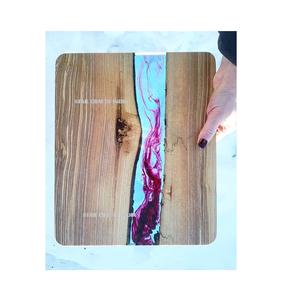 Haute qualité noël nouvel an cadeaux nouveauté 2024 Rectangle conception chaude résine et bois d'acacia hacher servant planche à découper - Product Image 6