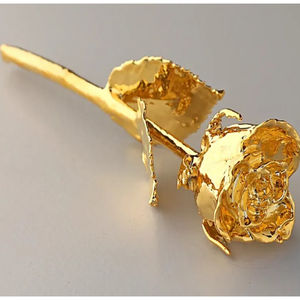 24k Gold Plated Metal Rose Marvelous Design Home Decorative Flower Gift for Girlfriend Boyfriend <b>Valentine's</b> Day for Love Couple - Product Image 5