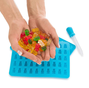 Moldes de silicona personalizados de 50 cavidades, molde de goma de silicona con forma de Mini oso, molde de caramelo de gelatina gomosa, molde de Chocolate, OEM personalizado - Product Image 2