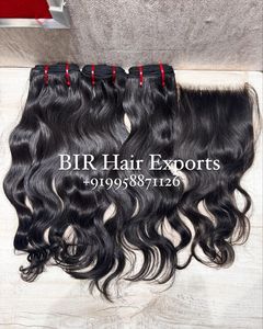 ผมแท้แบบเจอร์รี่เคิร์ล 18 นิ้ว แบบอินเดีย ลอนคลื่น พร้อมผมปิดหน้าผากแบบ HD 5/5 ที่เข้าชุดกัน - Product Image 1