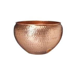 Bol de tuyau d'arrosage en cuivre couleur or rose, design côtelé, pour l'arrosage des plantes à la maison et au jardin, bol décoratif en cuivre pour tuyau d'arrosage de jardin - Product Image 3
