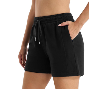 Ropa deportiva de algodón transpirable para mujer, pantalones cortos de gimnasio, bolsillos, comodidad básica, conjunto de salón informal de entrenamiento, ropa deportiva para mujer, logotipo al por mayor - Product Image 1