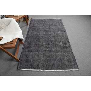 Tapis Turc Vintage Moderne Classique Grande Surface Rectangle 3.8 X 6.7ft Gris Patchwork Design Latex Seagrass pour Couloir Chambre - Product Image 1