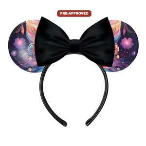 Diadema Personalizada con Diseño de Flores para Niñas, Vinilo Negro para Pintar, Accesorio de Moda para el Cabello Infantil - Product Image 1