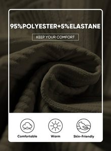 Vêtements décontractés chauds d'hiver pour hommes Ensembles de vêtements d'extérieur 2 pièces Vêtements de détente tricotés respirants comprenant des pulls et des pantalons à motif solide - Product Image 2