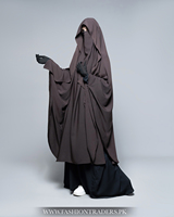 Khimar Hijab respirant monocouche à manches longues avec rabat, marron, en polyester léger, modeste, fait main, dernière collection, qualité supérieure, vente en gros OEM