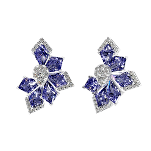 Pendientes de tanzanita con forma de cometa de tendencia 2025, diamantes cultivados en laboratorio de oro sólido de 14K, certificado IGI para bodas, fiestas, OEM ODM - Product Image 3