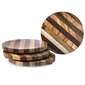 Dessous de verre carrés en bois d'olivier de Style classique Tapis de tasse en bois de résine bleue pour le thé Bière Boissons Dessous de verre en résine époxy - Product Image 1