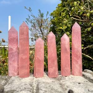 Lápiz de cuarzo rosa de alta calidad, varita de punto, Torre curativa de Cuarzo Rosa, cristal Natural, obelisco de Cuarzo Rosa, venta al por mayor - Product Image 5