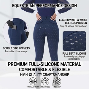 Pantalon d'équitation pour femmes, avec assise intégrale en silicone antidérapant, durable, pour le sport, séchage rapide - Product Image 3