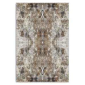 Tapis traditionnel lavable Rug Weavers RW7132 Yazd Taupe, chenille lavable, 10 tailles, vente en gros, dropshipping - Product Image 2